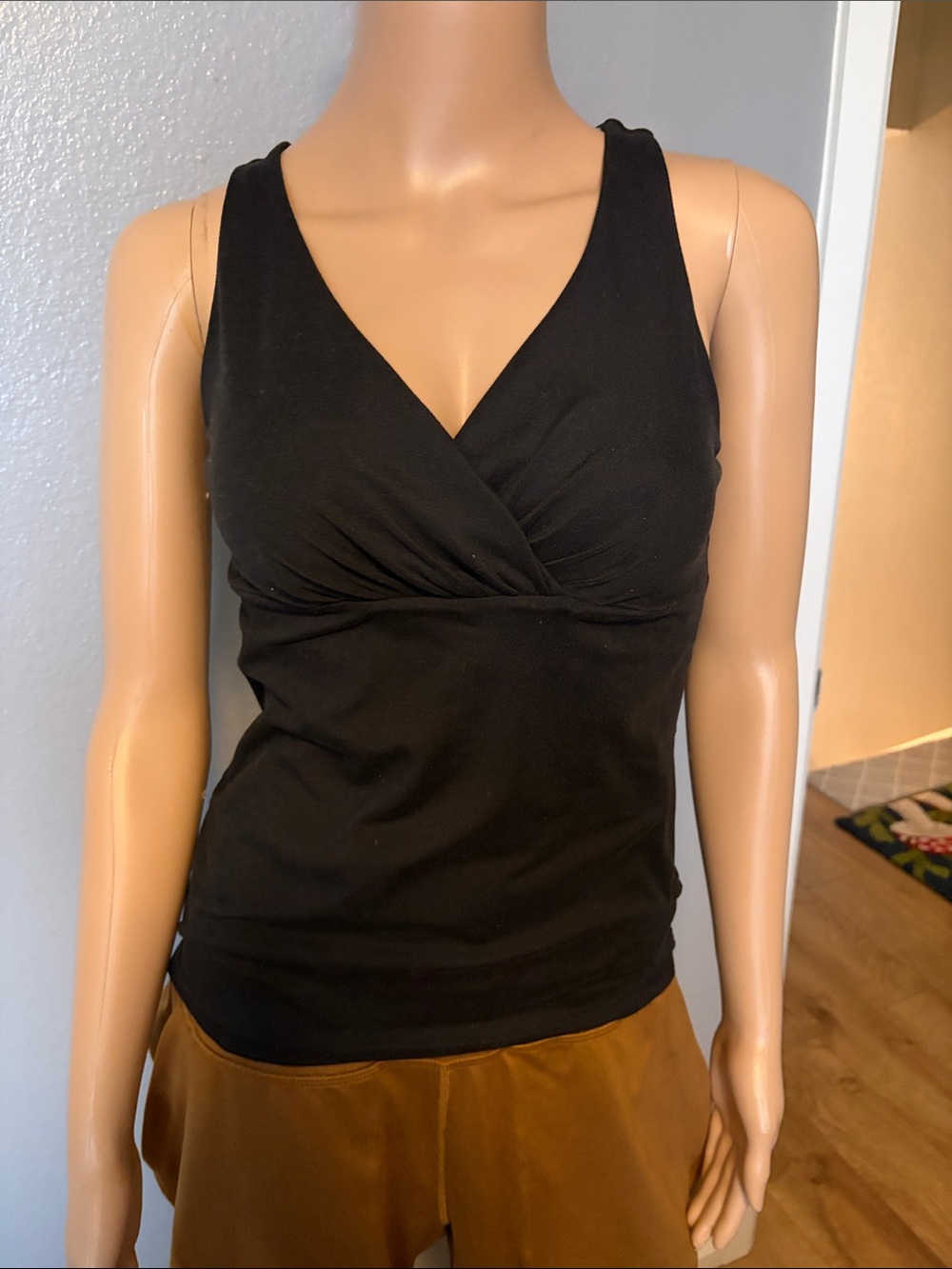 Prana Black Surplice Tank Top